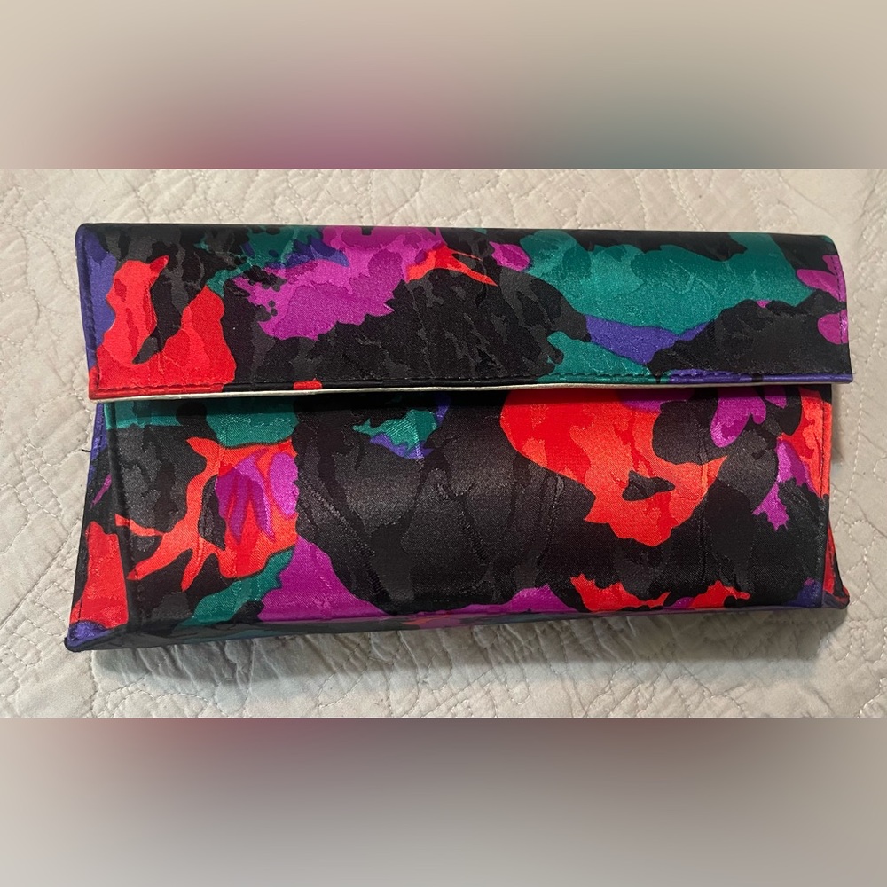 J. RENEE 1990s Jewel Tones Envelope Clutch Crossbody Shoulder Bag